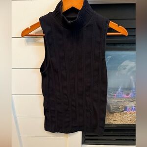 New York Laundry women’s Black Knit mock neck sweater ltank top size Large/XL